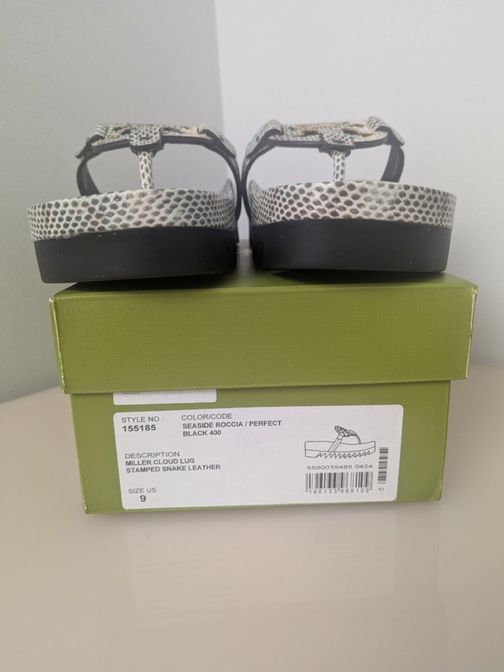 Tory Burch $258 Miller Cloud Lug Sandals Snake print - Picture 11 of 12